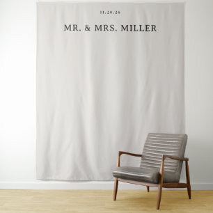 Tenture Noms minimalistes beige élégant Date