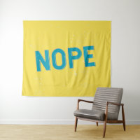 NOPE - Typographie en bleu et jaune