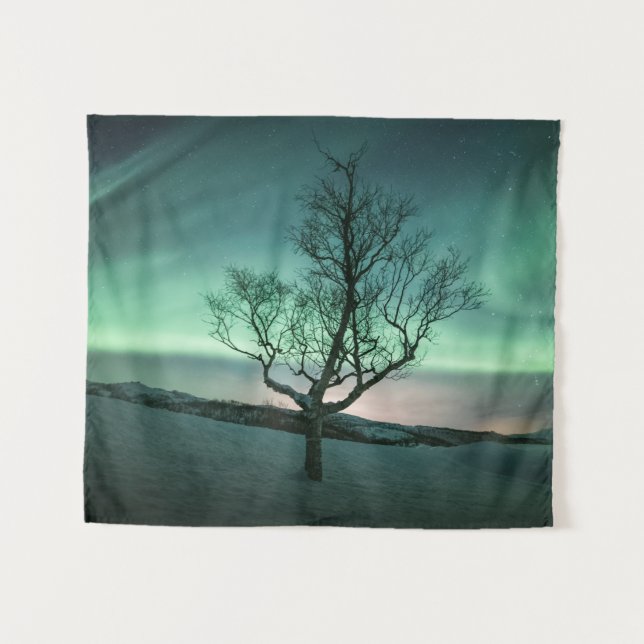 Tenture Northern Lights Tree (Devant (Horizontal))