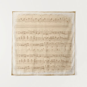 Tenture notes de musique beige vintage