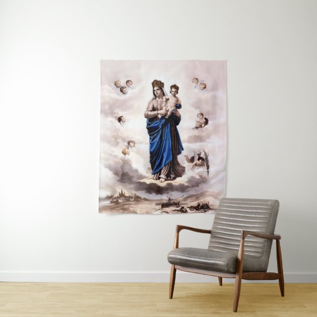 Tenture Notre Dame de l'Prompt Succor BW (En situation)