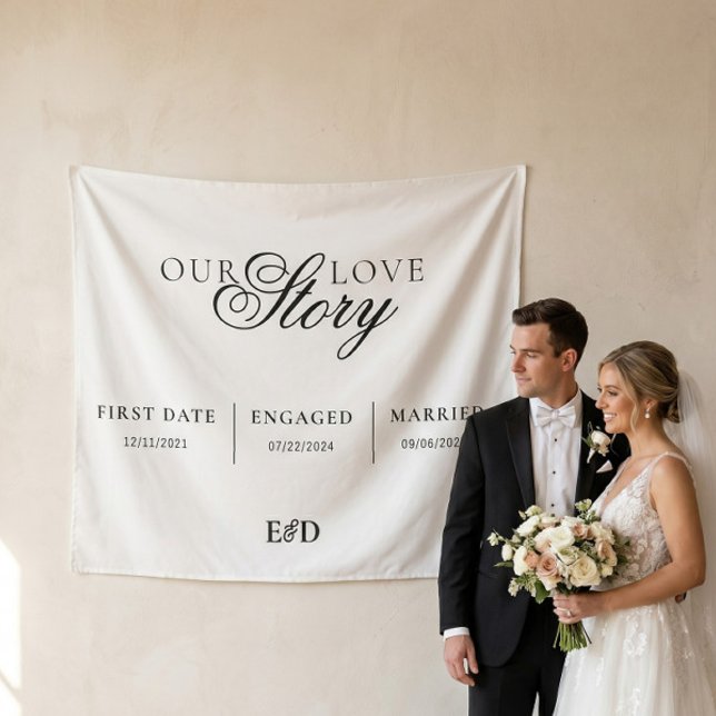 Tenture Notre Histoire d'Amour Tissu Mariage (Créateur téléchargé)
