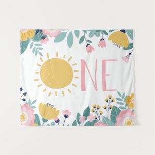 Tenture Notre petit soleil boho floral UN