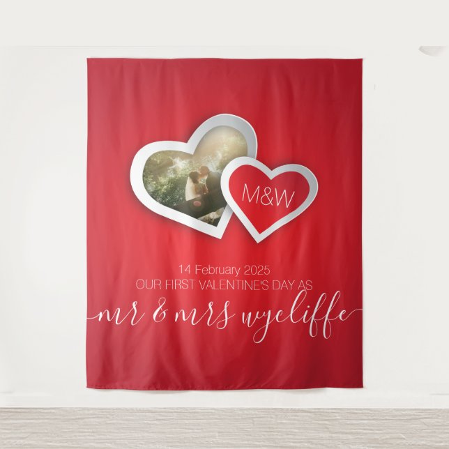 Tenture Notre premier jour de la Saint-Valentin en tant qu (Devant)