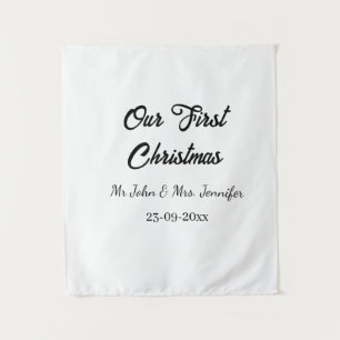 Tenture Notre premier Noël M et Mme nom de couple date