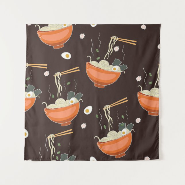 Tenture Nouilles Ramen : Graphiques Vintages (Devant)