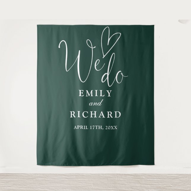 Tenture Nous faisons Emerald Green Mariage Fond photo (Devant)