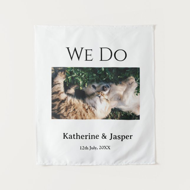 Tenture Nous faisons nom de compagnie de mariage photo dat (Devant)