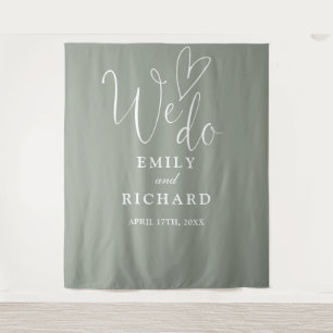 Tenture Nous faisons Sage Green Mariage Photo fond