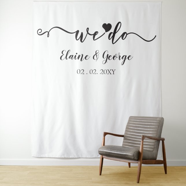 Tenture Nous faisons un décor de fond de photo de mariage  (En situation)