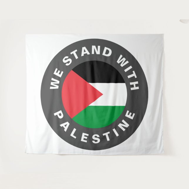 Tenture Nous nous tenons avec le drapeau de la Palestine e (Devant (Horizontal))