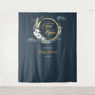 Tenture Nous sommes au-dessus de la lune marine et la lune