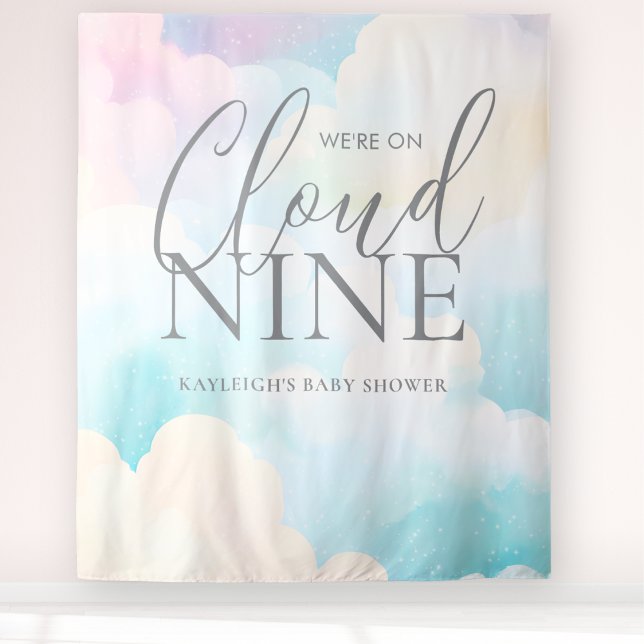 Tenture Nous sommes sur Cloud Nine Baby shower Backdrop (Créateur téléchargé)