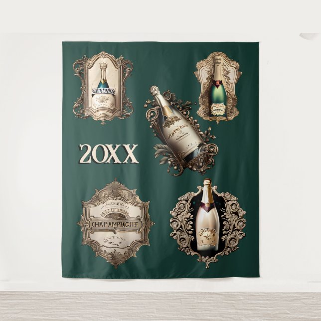 Tenture Nouvel an de vin mousseux fête do-it-yourself date (Devant)