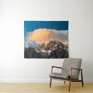 Tenture Nuages brûlants au-dessus des montagnes