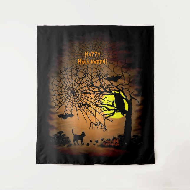 Tenture Nuit d'Halloween, Joyeux Halloween ! (Devant)