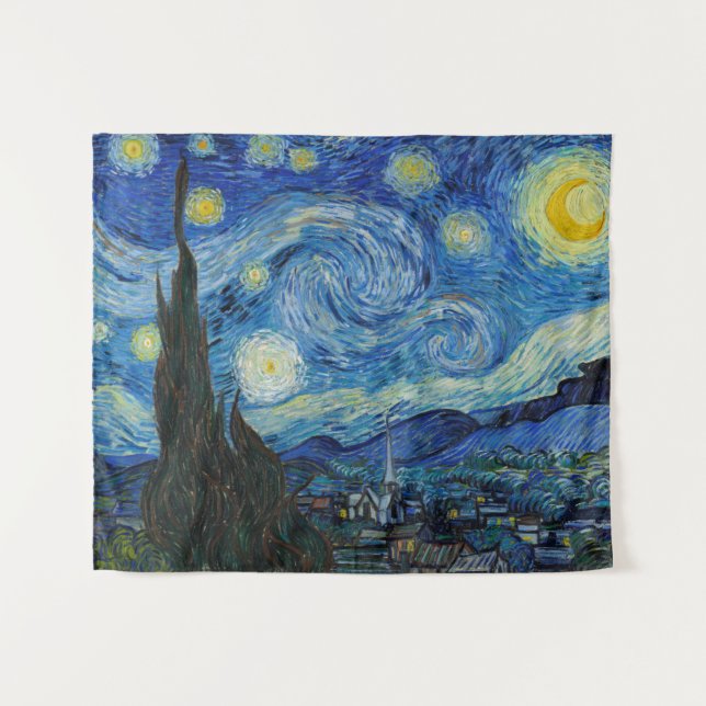 Tenture Nuit étoilée | Vincent van Gogh (Devant (Horizontal))