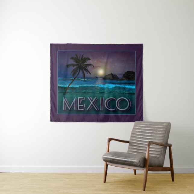 Tenture Nuit mexicaine à la plage (En situation (horizontale))