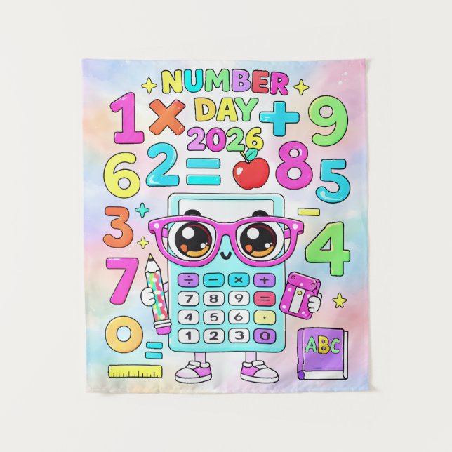 Tenture Number Day 2026 Cute Calculator Math Design (Devant)