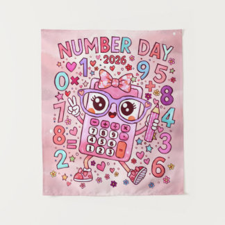 Tenture Number Day 2026 Cute Pink Maths Calculator Poster