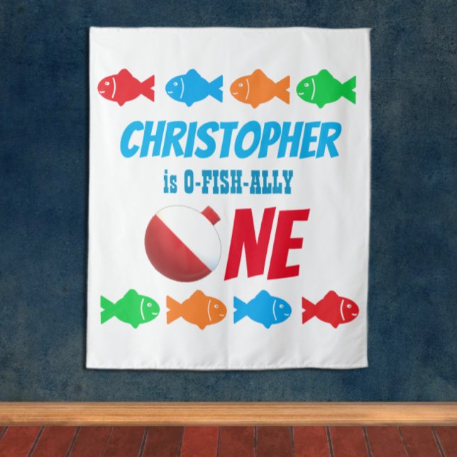 Tenture O-Fish-Ally Une pêche 1er anniversaire (Créateur téléchargé)