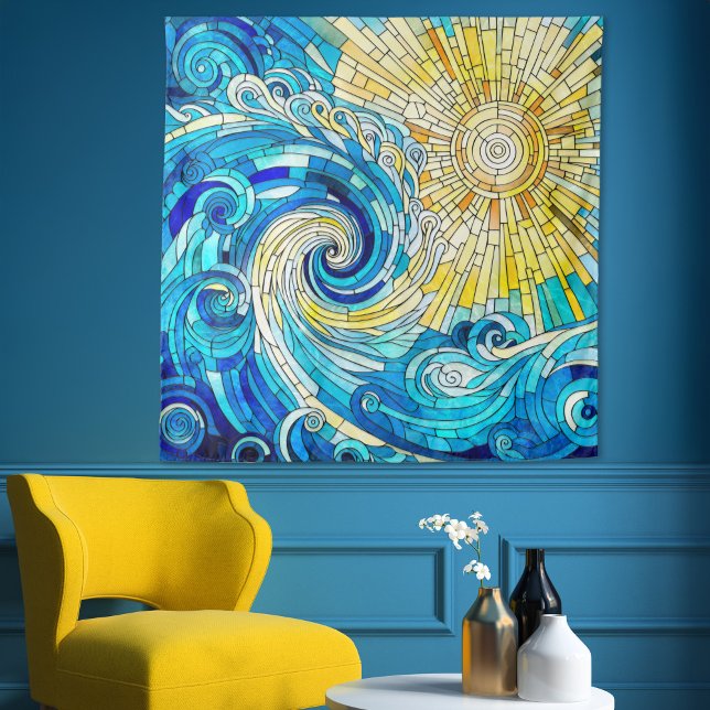 Tenture Ocean Wave Sun mosaïque art (Créateur téléchargé)