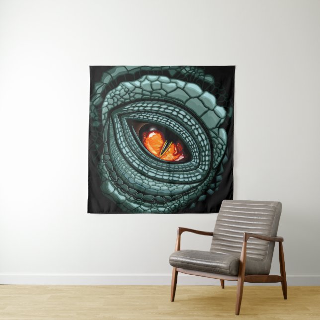 Tenture Œil de prédateur reptile primal (En situation)
