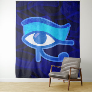 Tenture Œil d'Horus bleu