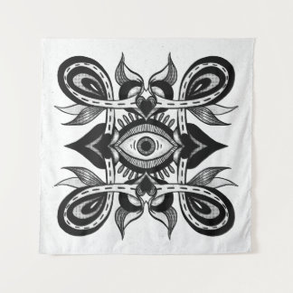 Tenture Oeil ornemental - Style de tatouage botanique Weir