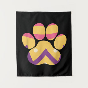 Tenture Oeuf coloré Paw de Pâques Drôle Chien Amoureux de