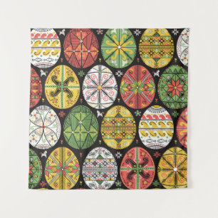 Tenture Oeufs de Pâques ukrainiens, motif vintage.