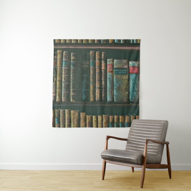 Tenture Œuvre d'art amateur de bibliothèque (En situation)