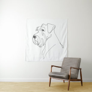 Tenture Œuvre d'art minimaliste de Schnauzer peint à la ma