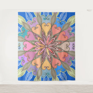 Tenture Oeuvre d'art mural esthétique Pastel Mandala color