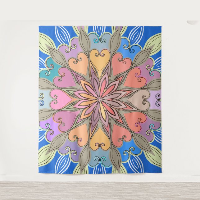 Tenture Oeuvre d'art mural esthétique Pastel Mandala color (Devant)