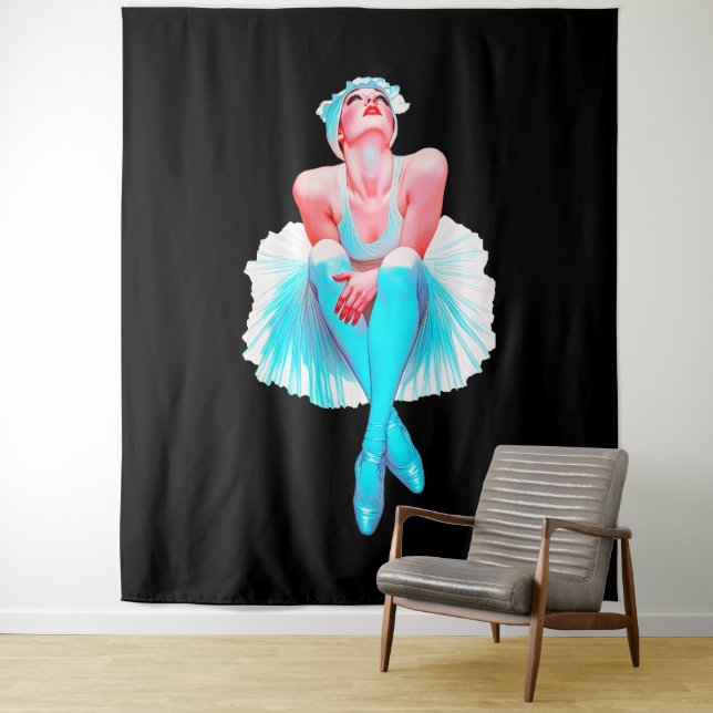 Tenture Œuvre d'art murale ballerine élégante – Danse de b (En situation)