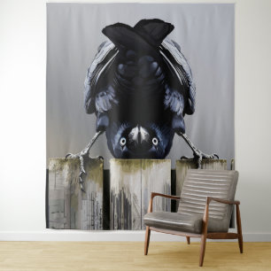 Tenture Œuvre d'art murale corbeau drôle – Oiseau à l'enve
