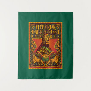 Tenture Œuvre murale Haile Selassie Jah Rastafari Reggae R