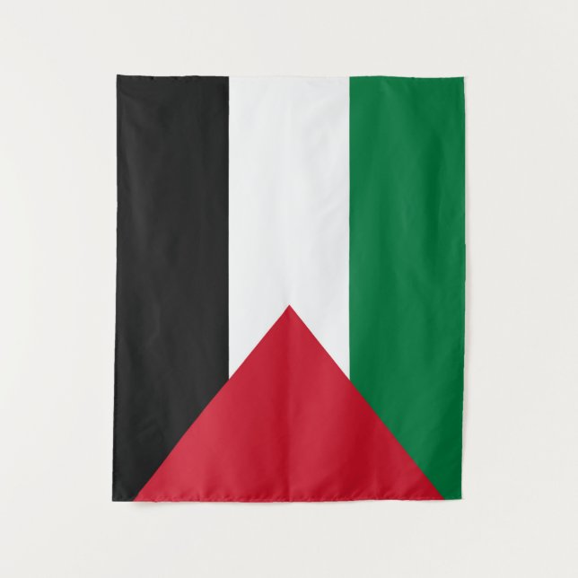 Tenture officiellement le drapeau de l'État de Palestine (Devant)
