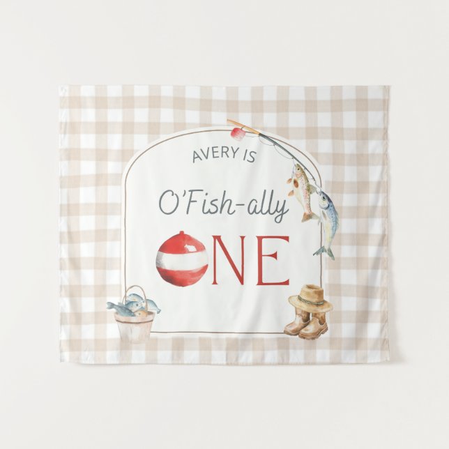 Tenture Ofishally One Birthday Personalized Banner  (Devant (Horizontal))