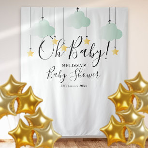 Tenture Oh Baby Shower Twinkle Stars Photobooth Fond de Dé