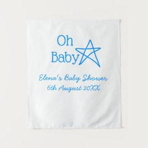 Tenture Oh bébé étoile bleue bébé shower ajouter nom moder