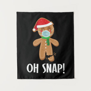 Tenture Oh ! Noël pain d'épice homme masque cadeau