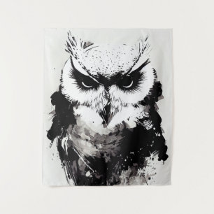 Tenture Oiseau de Chouette Nature sauvage Peinture de pinc