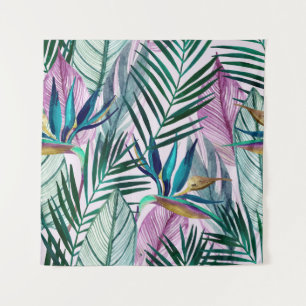Tenture Oiseau de paradis tropical, motif d'aquarelle