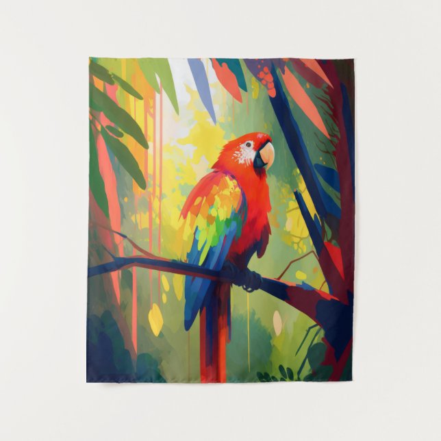 Tenture Oiseau de perroquet animal portrait peinture Faune (Devant)