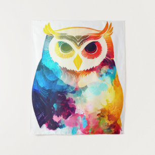 Tenture Oiseau Hibou Nature sauvage Animal Couleur peintur