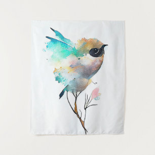 Tenture Oiseaux Faune Animaux Nature Aquarelle Art