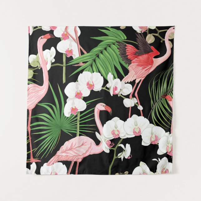Tenture Oiseaux Plante tropicaux Illustration colorée (Devant)