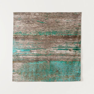 Tenture Old brown-blue wooden background with peeling pain